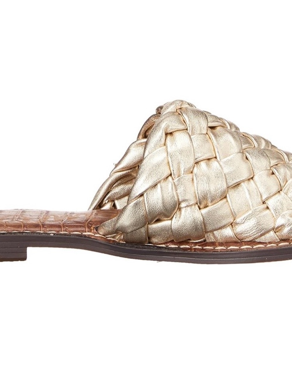 Sam Edelman Braided Metallic Slide Sandal - Gold - Picture 2 of 4